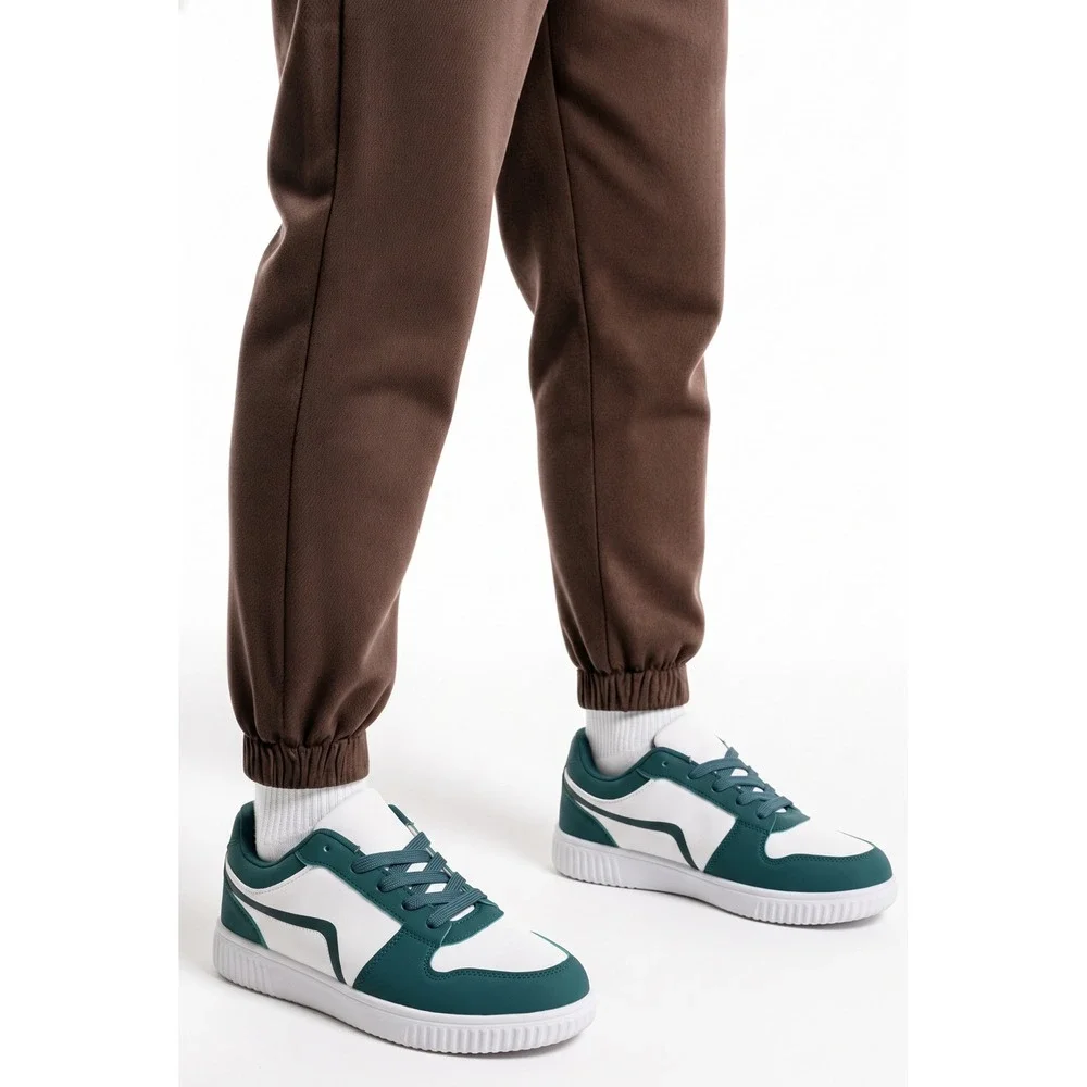 Teal & White Color Block Platform Sneaker Size 40 New Without Box